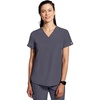 Healing Hands Skyler Scrubs for Women V Neck Top Slim Fit 2 Pockets(Pewter)